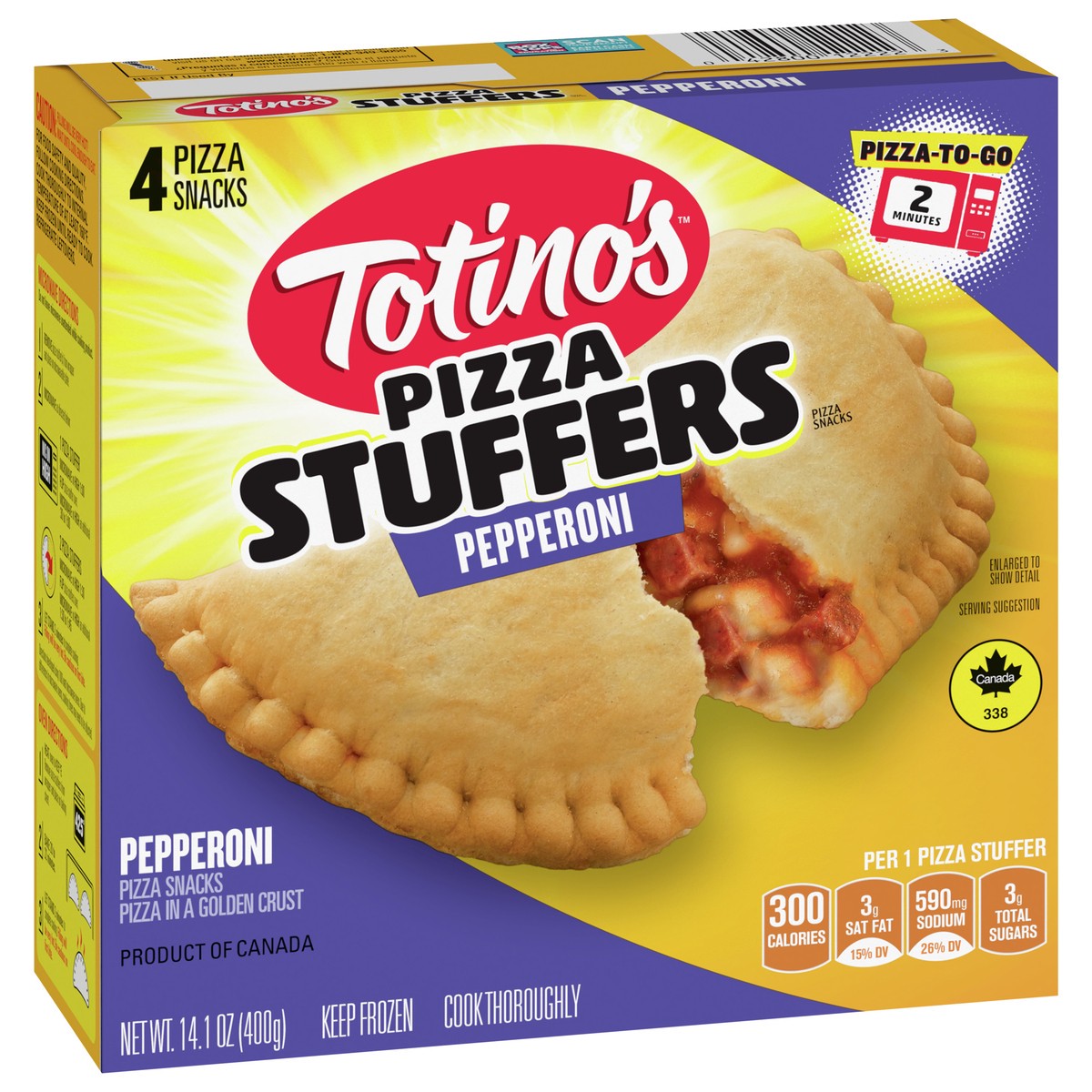 slide 3 of 9, Totino's Pizza Stuffers, Pepperoni Flavored, Frozen Snacks, 14.1 oz, 4 ct, 14.1 oz