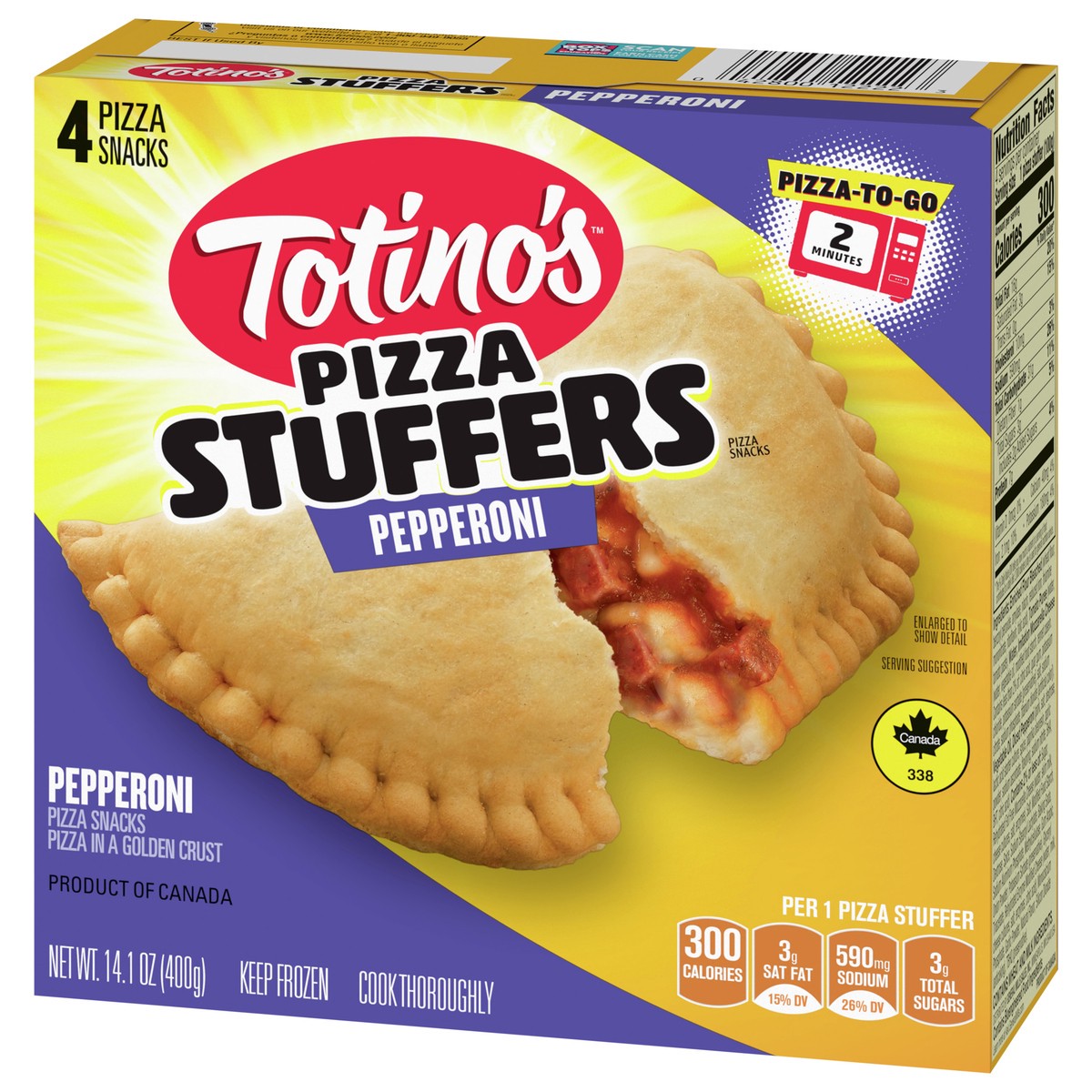 slide 9 of 9, Totino's Pizza Stuffers, Pepperoni Flavored, Frozen Snacks, 14.1 oz, 4 ct, 14.1 oz