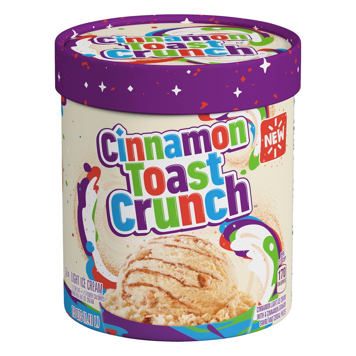 slide 1 of 1, Cinnamon Toast Crunch Cereal Light Ice Cream, 1.5 qt