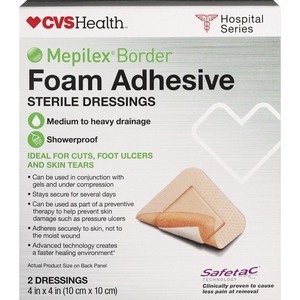 slide 1 of 1, CVS Health Mepilex Border Foam Adhesive Sterile Dressings, 2 ct