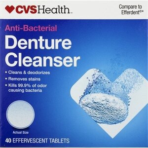 slide 1 of 1, CVS Health Anti-Bacterial Denture Cleanser Tablets, 40 Ct, 1 ct