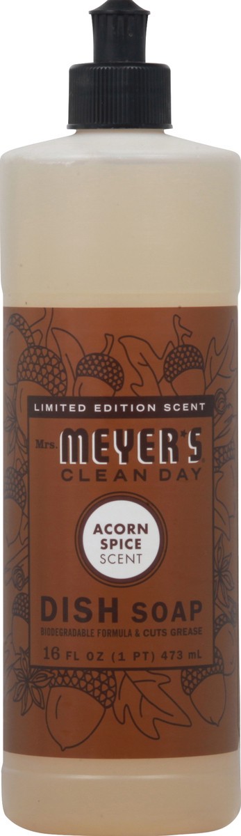 slide 1 of 12, Mrs. Meyer's Clean Day Liquid Dish Soap, Acorn Spice Scent, 16 Ounce Bottle, 16 fl oz