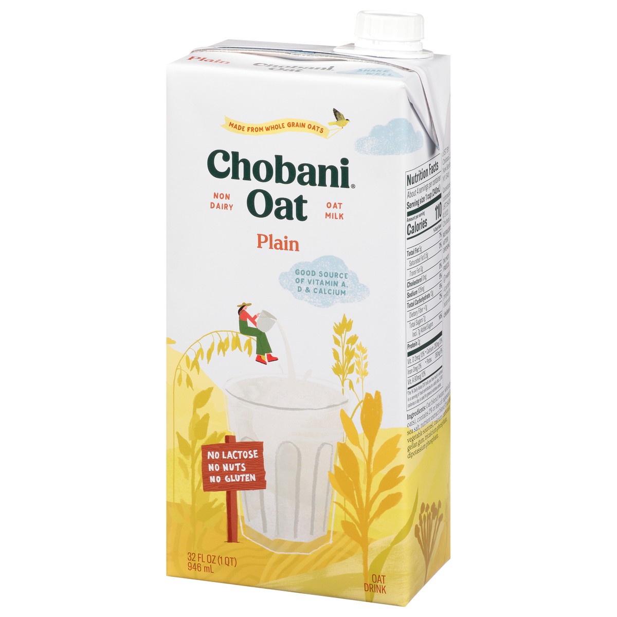 slide 3 of 9, Chobani Plain Oat Milk, 32 fl oz