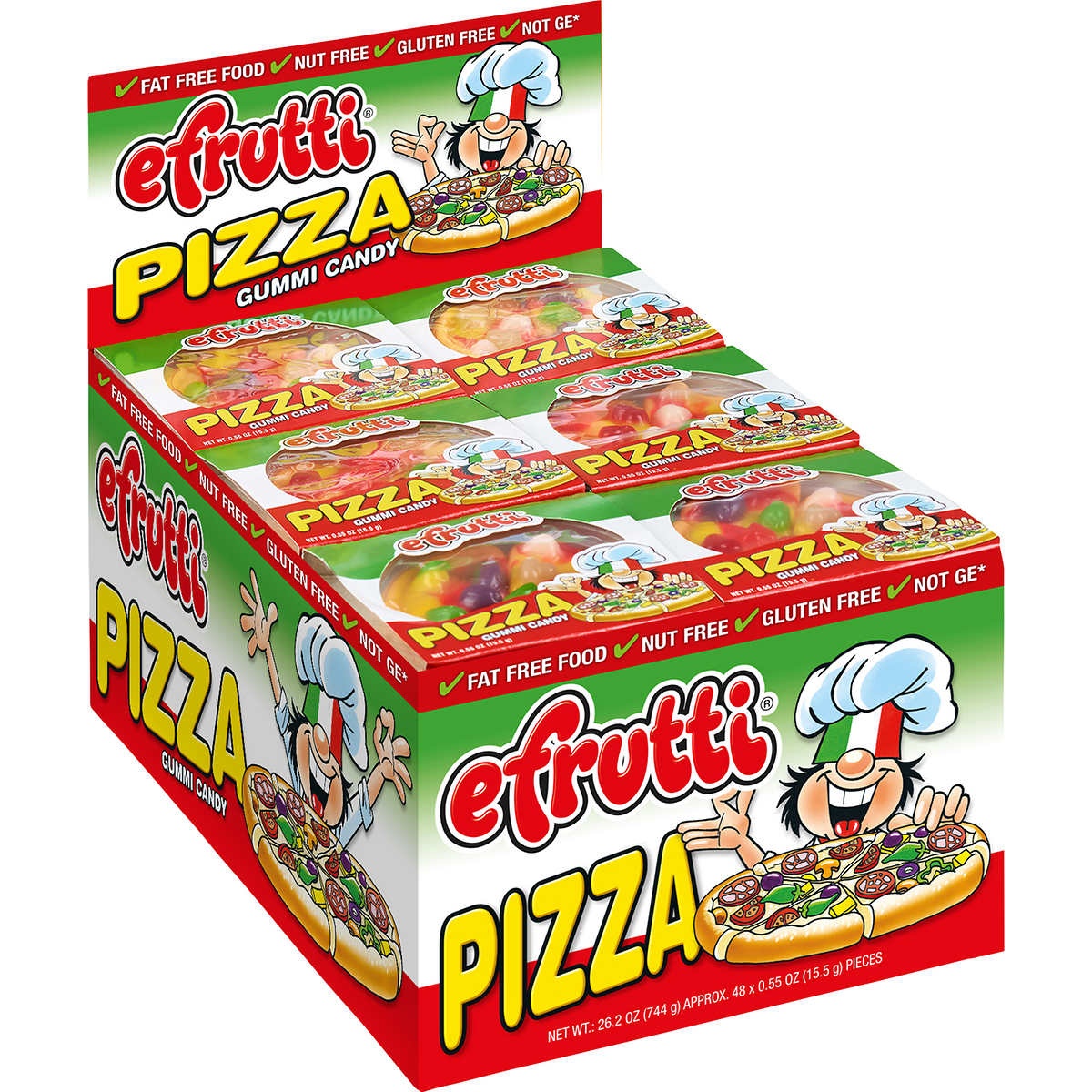 slide 1 of 1, eFrutti Gummi Pizza, 48 ct