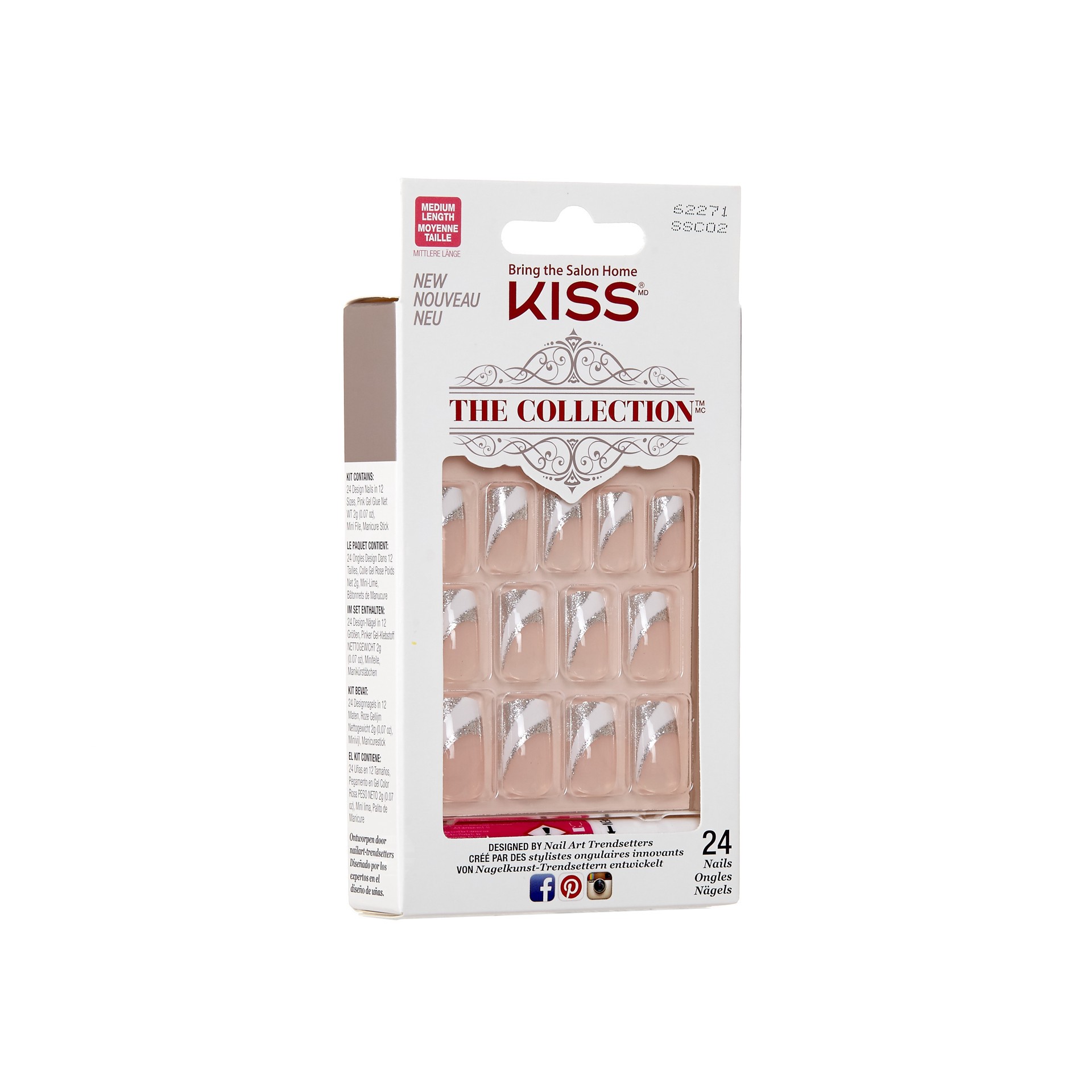 slide 3 of 4, KISS The Collection Medium Length Nails, Extravagance, 24 Ct, 1 ct