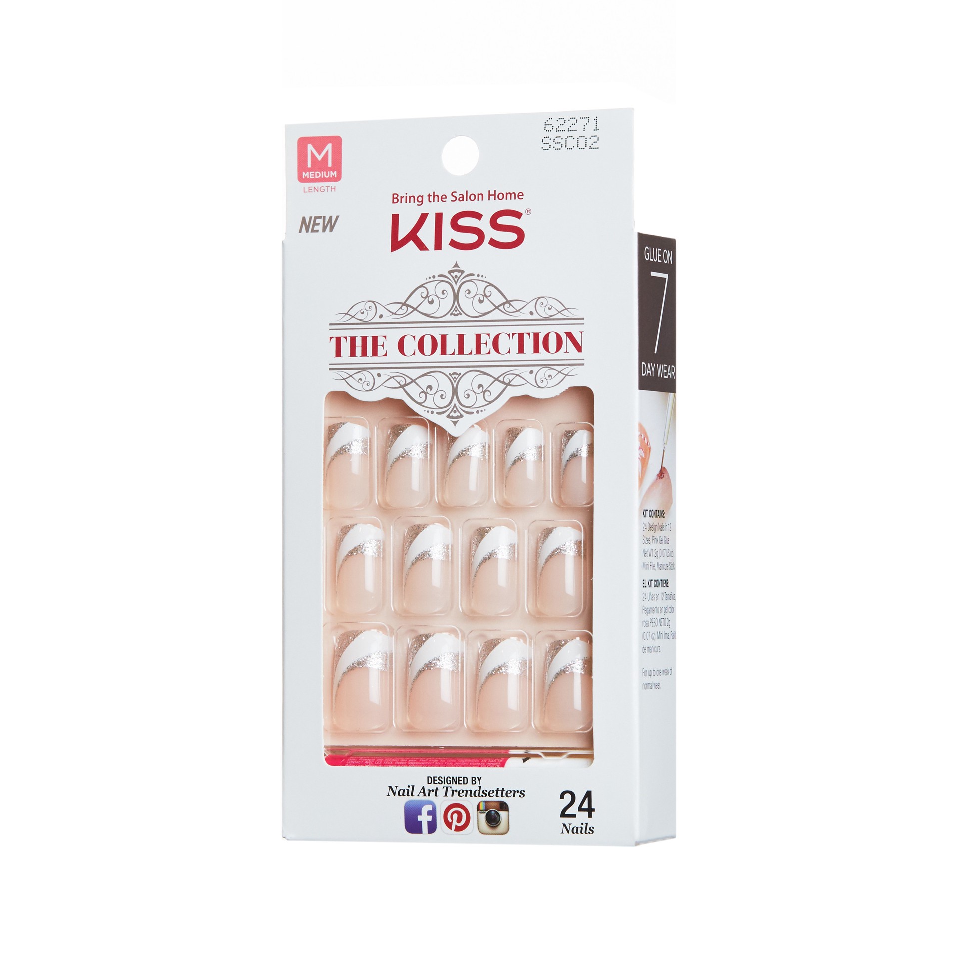 slide 4 of 4, KISS The Collection Medium Length Nails, Extravagance, 24 Ct, 1 ct