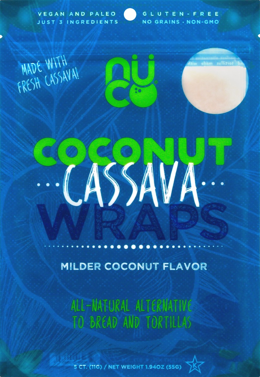 slide 9 of 9, NUCO Milder Coconut Flavor Coconut Cassava Wraps 5 ea, 5 ct