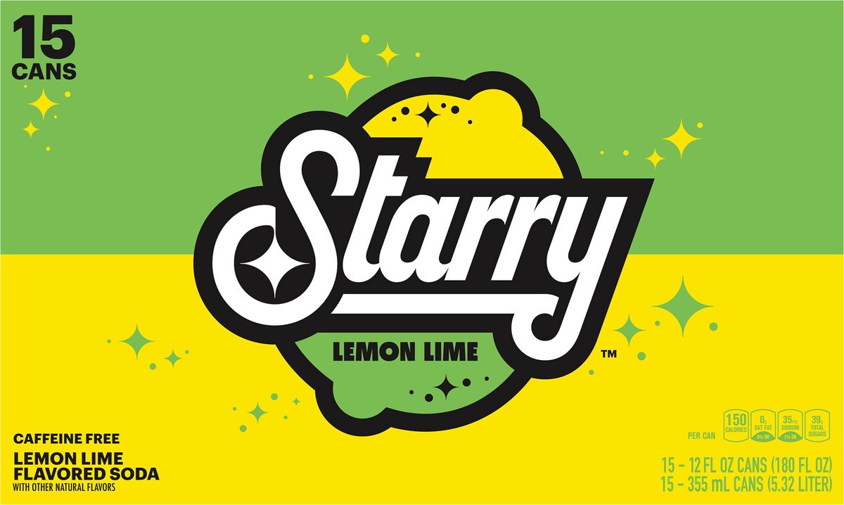 slide 5 of 9, Starry Soda, Lemon Lime Flavored, Caffeine Free, 15 ct