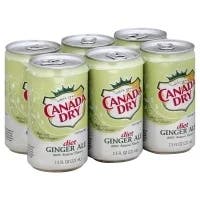 Canada Dry Zero Sugar Ginger Ale Soda, 7.5 fl oz cans, 6 pack