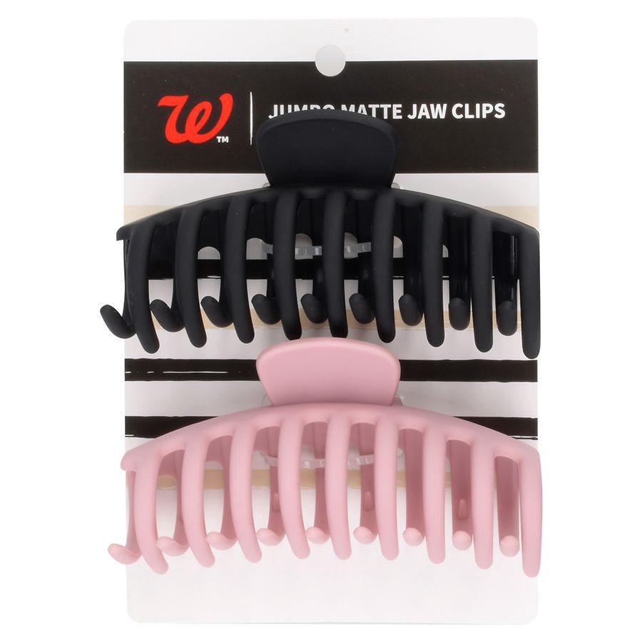 slide 1 of 1, Walgreens Beauty Jumbo Matte Jaw Clips, 2 ct