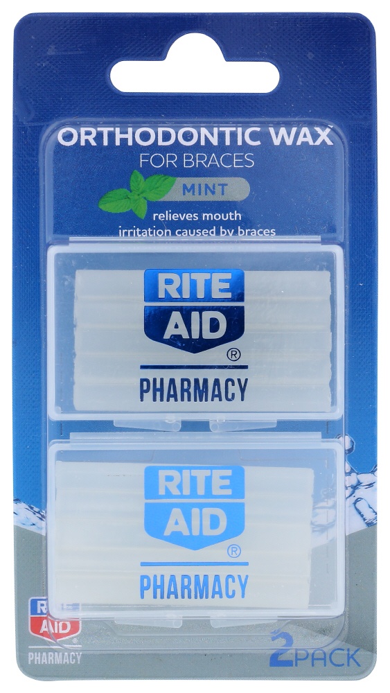 slide 1 of 2, Rite Aid Pharmacy Wax for Braces, Mint, 2 ct