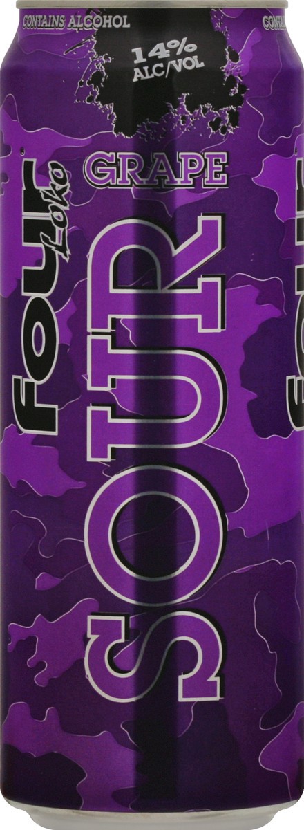 slide 4 of 7, Four Loko Sour Grape Beer 23.5 fl oz, 23.5 fl oz