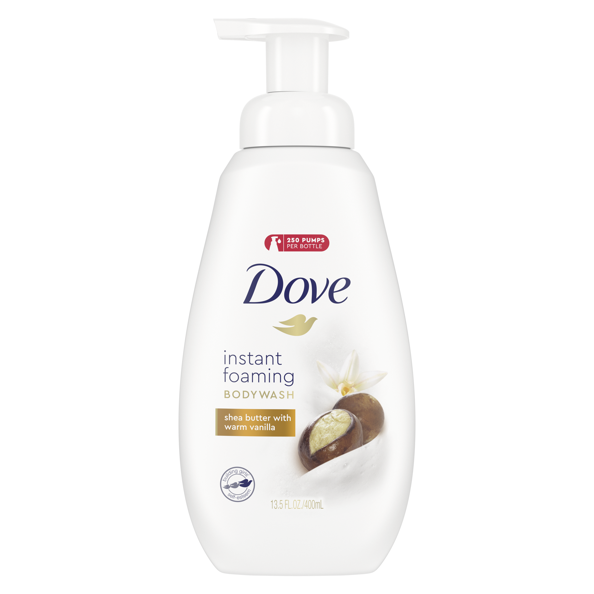 slide 2 of 4, Dove Shower Foam Shea Butter Body Wash, 13.5 oz