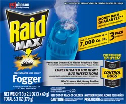 Raid Max 3 Pack Concentrated Deep Reach Fogger 3-2.1 oz Foggers