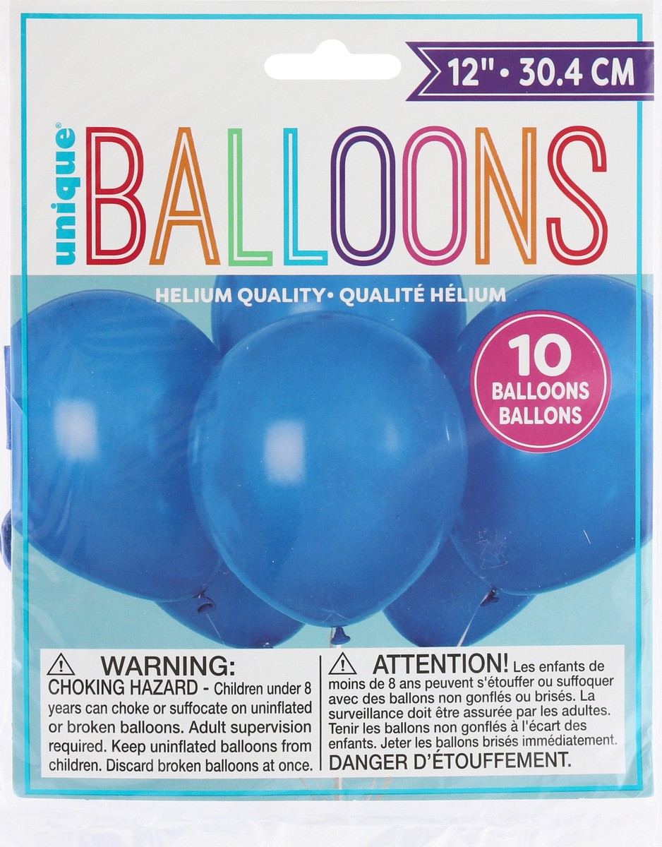 slide 1 of 7, Unique Blue Balloon 12", 10 ct