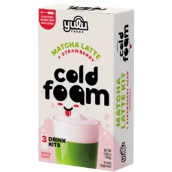 Yulu Cold Foam Matcha Latte Strawberry Kit, 3ct