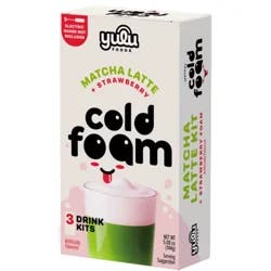 Yulu Cold Foam Matcha Latte Strawberry Kit, 3ct