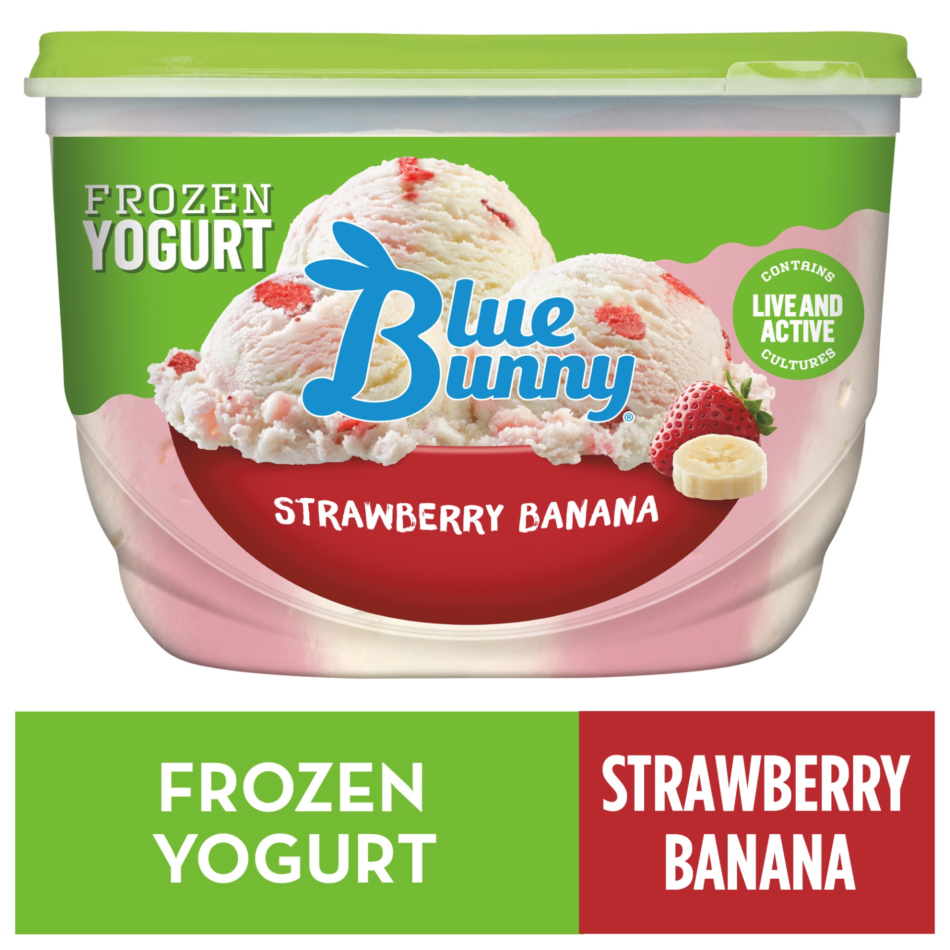 slide 1 of 1, Strawberry Banana Frozen Yogurt, 48 fl oz