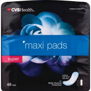 slide 1 of 1, CVS Health Maxi Pads Super, 48 ct