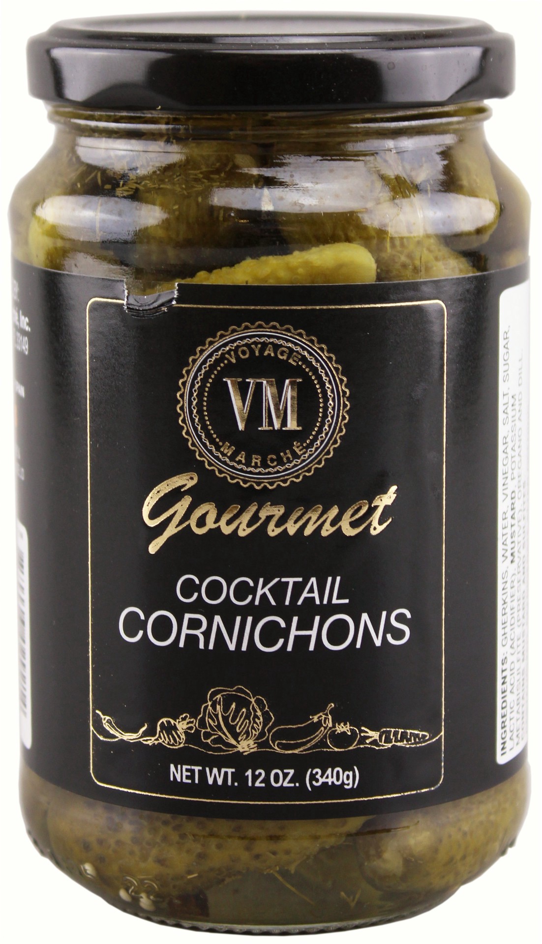 slide 1 of 1, VM Gourmet Cocktail Cornichons, 12 oz