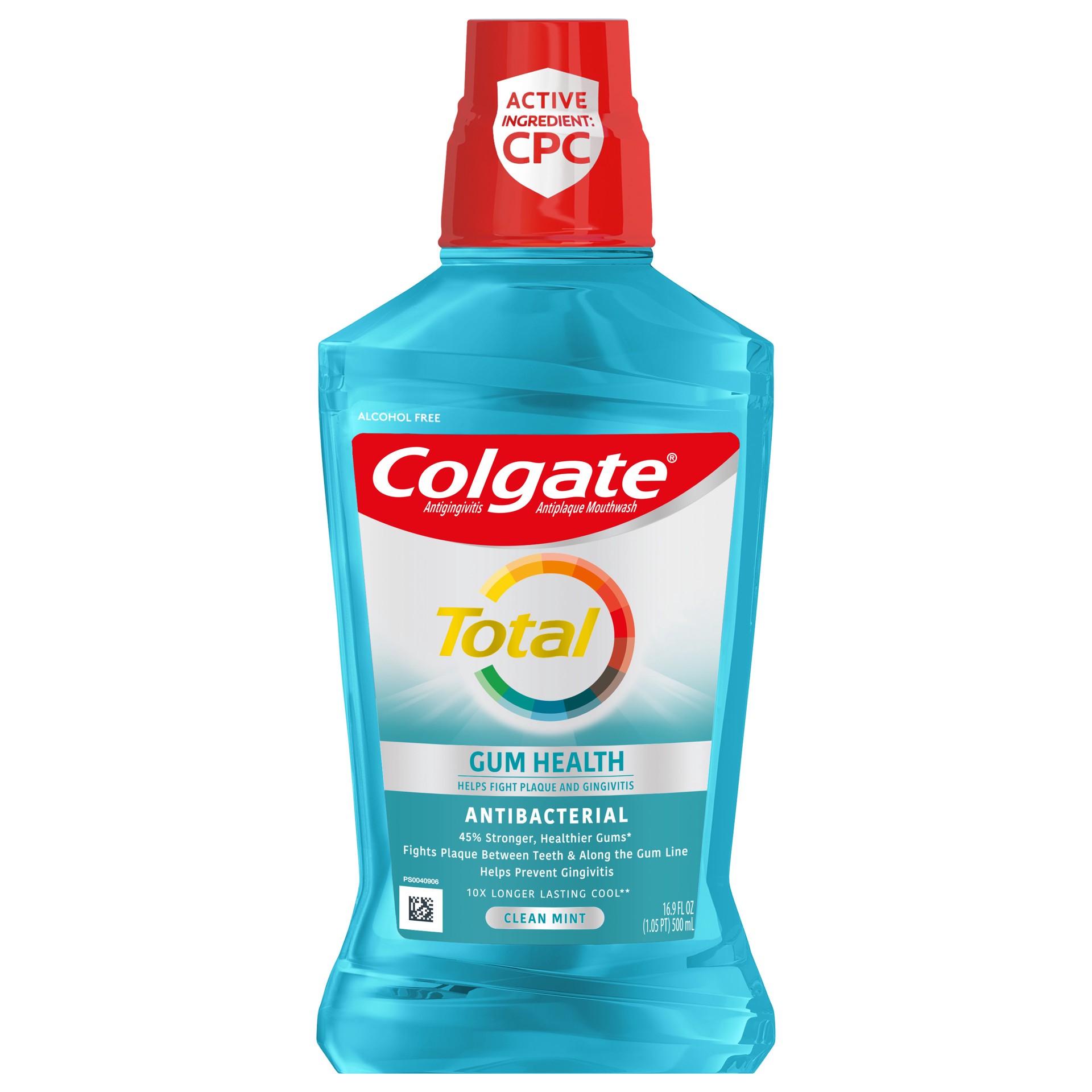 slide 1 of 7, Colgate Total Gum Health Mouthwash, Clean Mint - 500mL, 16.9 fl oz