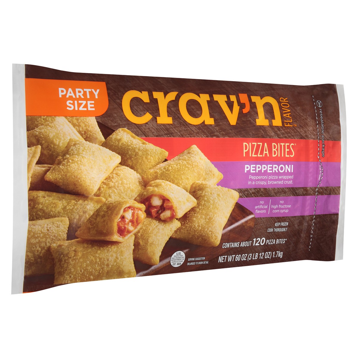 slide 8 of 9, Crav'n Flavor Party Size Pepperoni Pizza Bites 60 oz, 60 oz