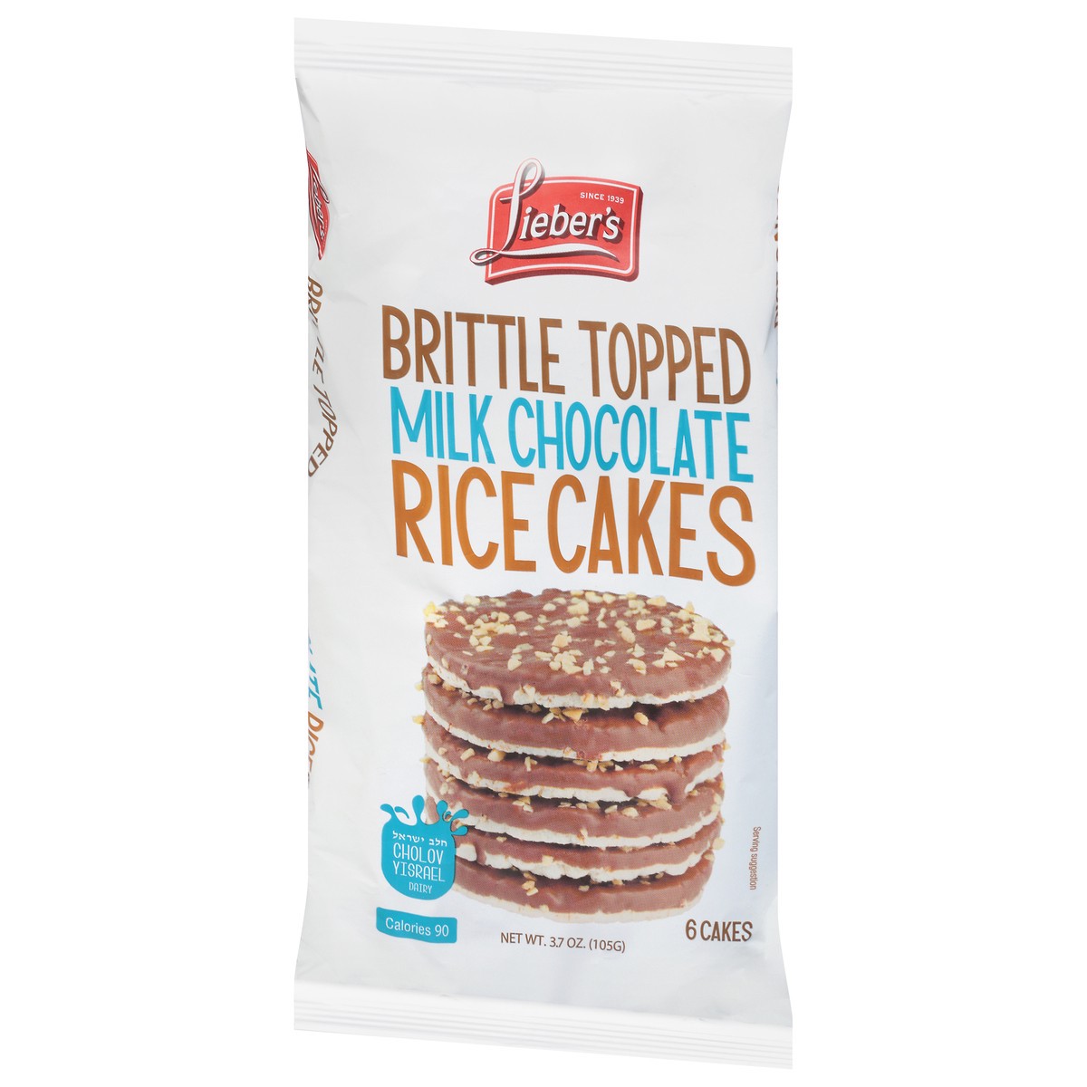 slide 3 of 9, Lieber's Brittle Topped Milk Chocolate Rice Cakes 6 ea, 6 ct