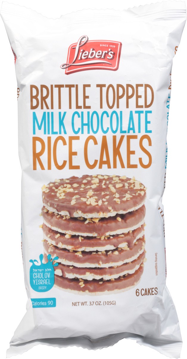 slide 6 of 9, Lieber's Brittle Topped Milk Chocolate Rice Cakes 6 ea, 6 ct