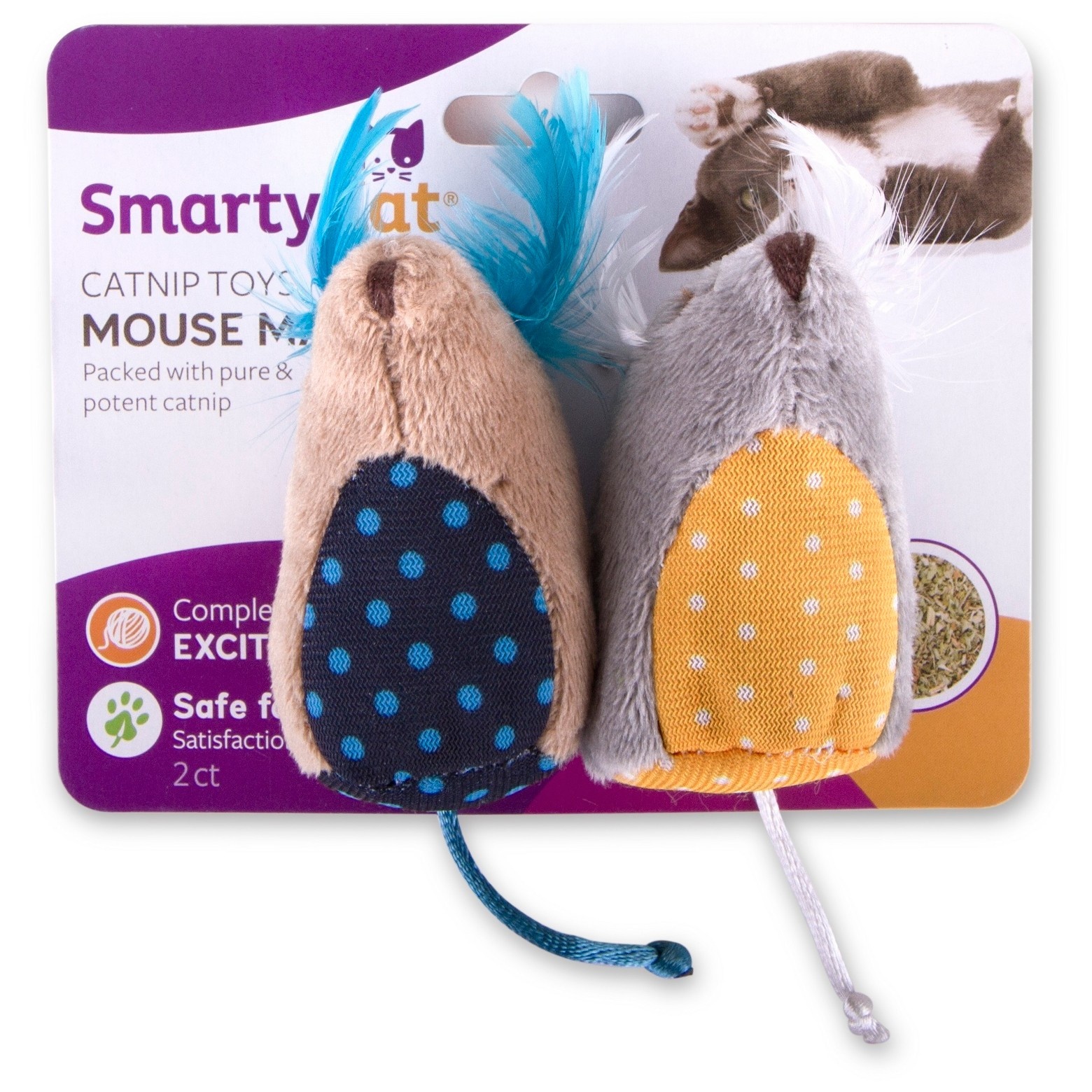 slide 1 of 1, SmartyKat Mouse Mates Catnip Toys, 2 ct