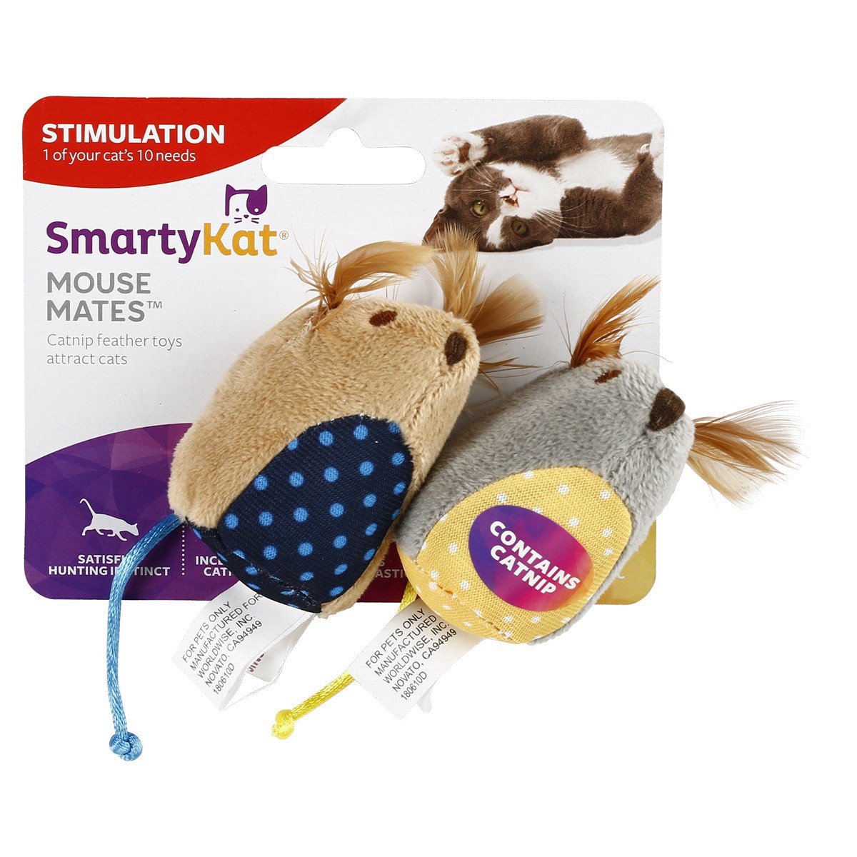 slide 1 of 5, SmartyKat Mouse Mates Catnip Toys, 2 ct
