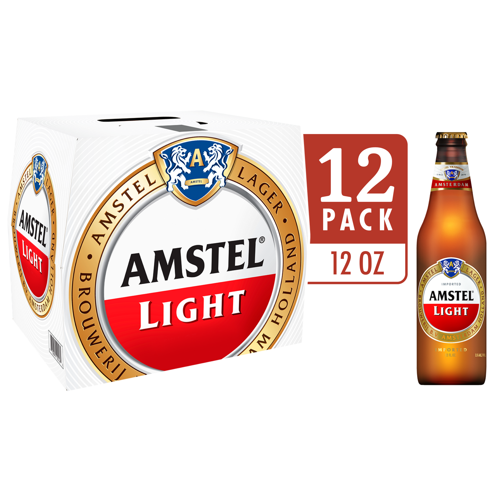 slide 1 of 17, Amstel Light Lager Beer, 12 Pack, 12 fl oz Bottles, 12 oz