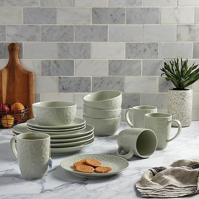 Tabletops Gallery Boxwood Dinnerware Set Sage 16 ct Shipt