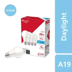 Everyday Living 40W A19 Daylight LED Light Bulbs