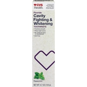 slide 1 of 1, CVS Health Fluoride Cavity Fighting & Whitening Toothpaste, Peppermint, 4.7 Oz, 4.7 oz