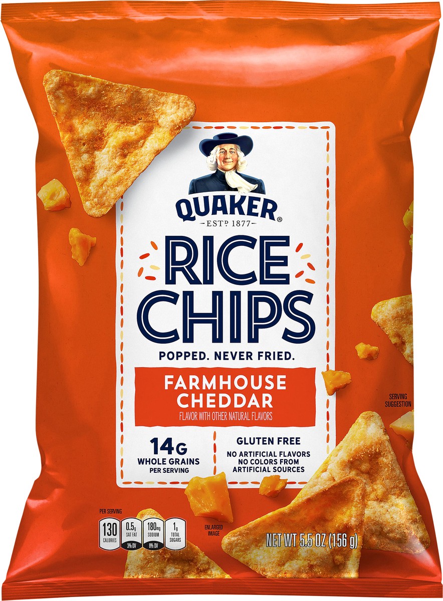 slide 1 of 6, Quaker Rice Chips Farmhouse Cheddar 5.5 Oz, 5.5 oz