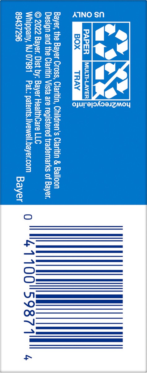 slide 11 of 11, Children's Claritin Loratadine Allergy Relief 24 Hour Non-Drowsy Bubble Gum Chewable Tablets - 30c, 30 ct