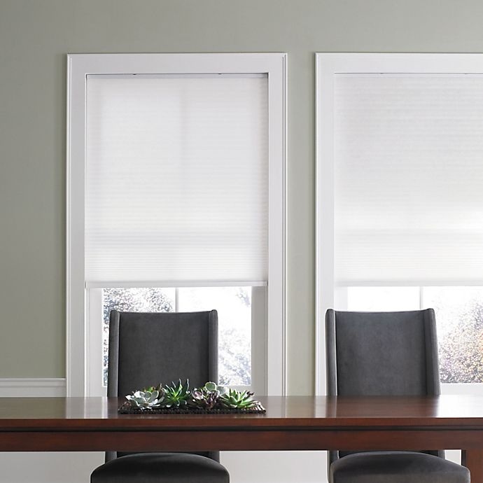 slide 1 of 2, Real Simple Cordless Cellular Shade - Snow, 40.5 in x 64 in