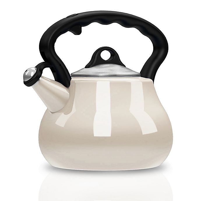 slide 1 of 1, Remedy Lovely Lady Porcelain Enamel Tea Kettle - Pearl, 2 qt