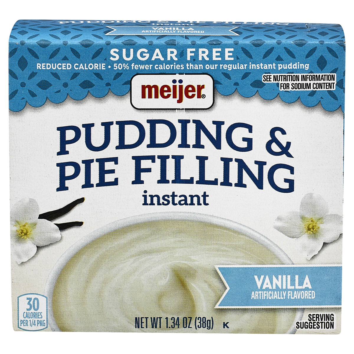 slide 1 of 3, Meijer Sugar-Free Instant Vanilla Pudding & Pie Filling, 1.34 oz