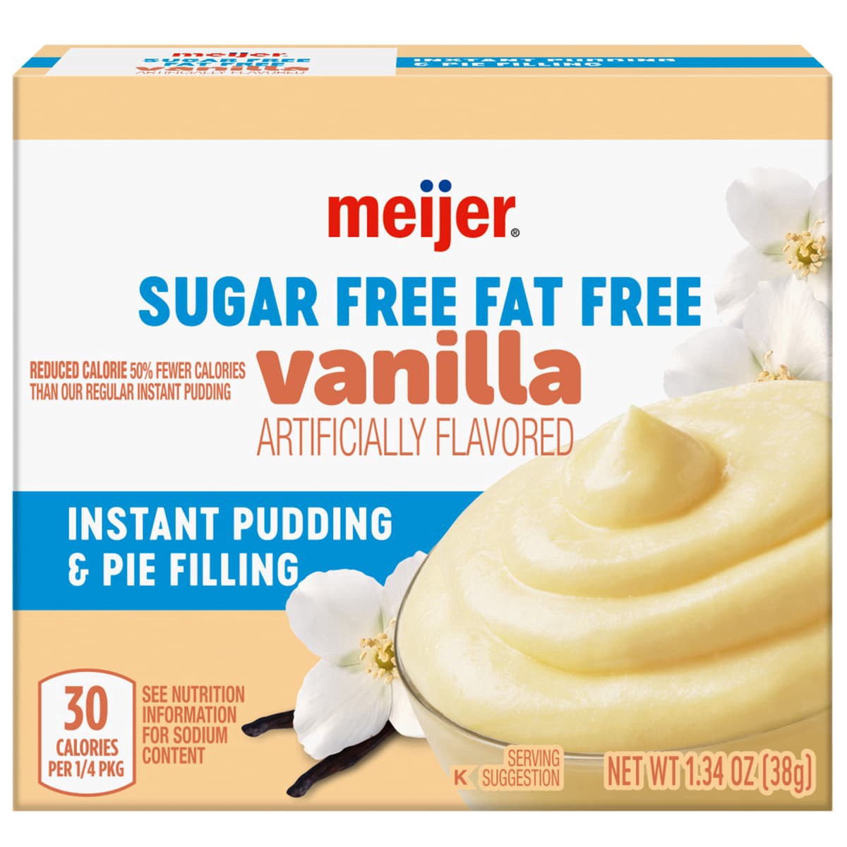 slide 1 of 29, Meijer Sugar Free Instant Vanilla Pudding & Pie Filling, 1.34 oz