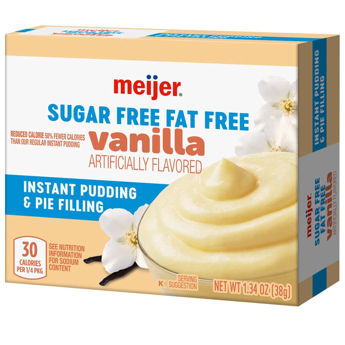 slide 9 of 29, Meijer Sugar Free Instant Vanilla Pudding & Pie Filling, 1.34 oz