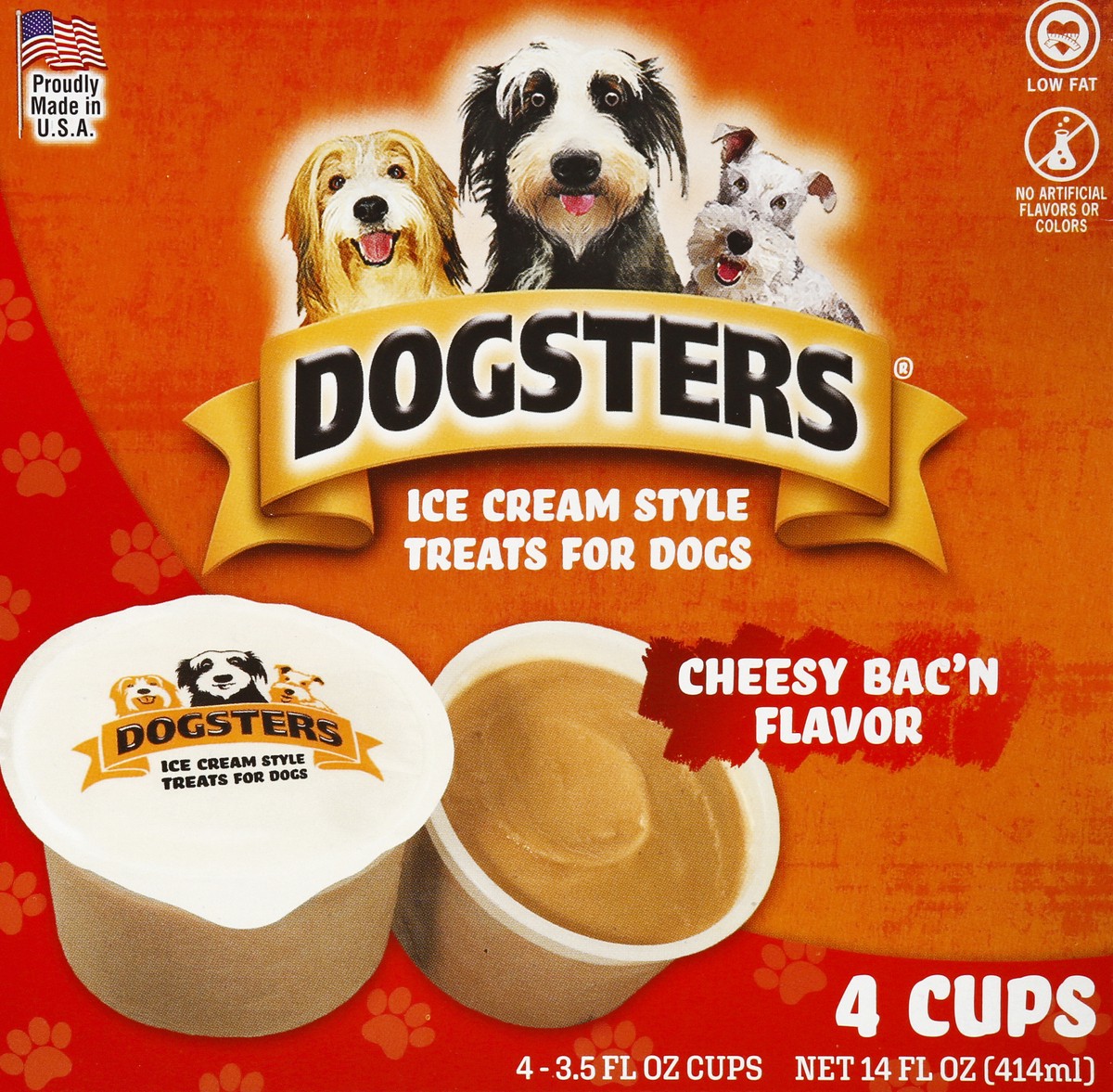 slide 1 of 10, DOGSTERS Ice Cream Style Chessy Bac'n Flavor Treats for Dogs 4 ea, 4 ct