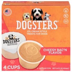 DOGSTERS Ice Cream Style Chessy Bac'n Flavor Treats for Dogs 4 ea