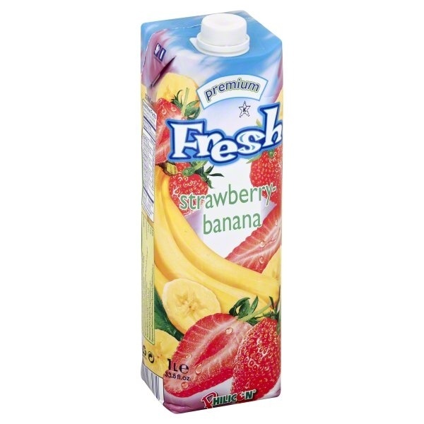 slide 1 of 1, Fresh Strawberry Banana Juice, 1 liter