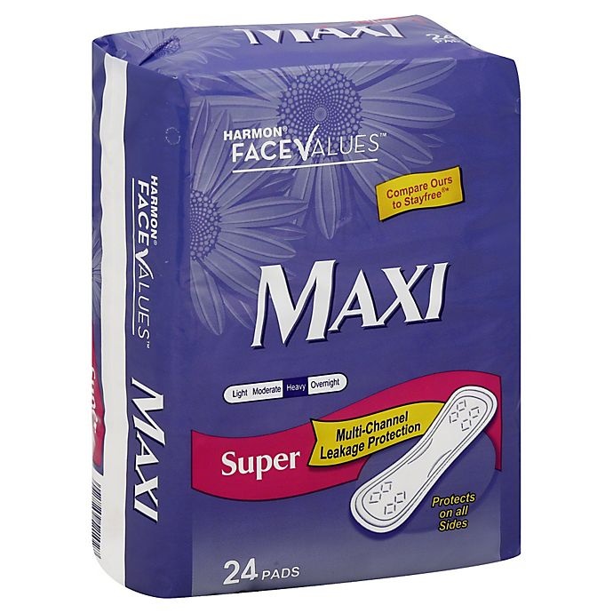 slide 1 of 1, Harmon Face Values Maxi Super Pads, 24 ct