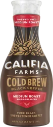 Califia Farms Medium Roast Cold Brew Unsweetened Black Coffee 48 fl oz
