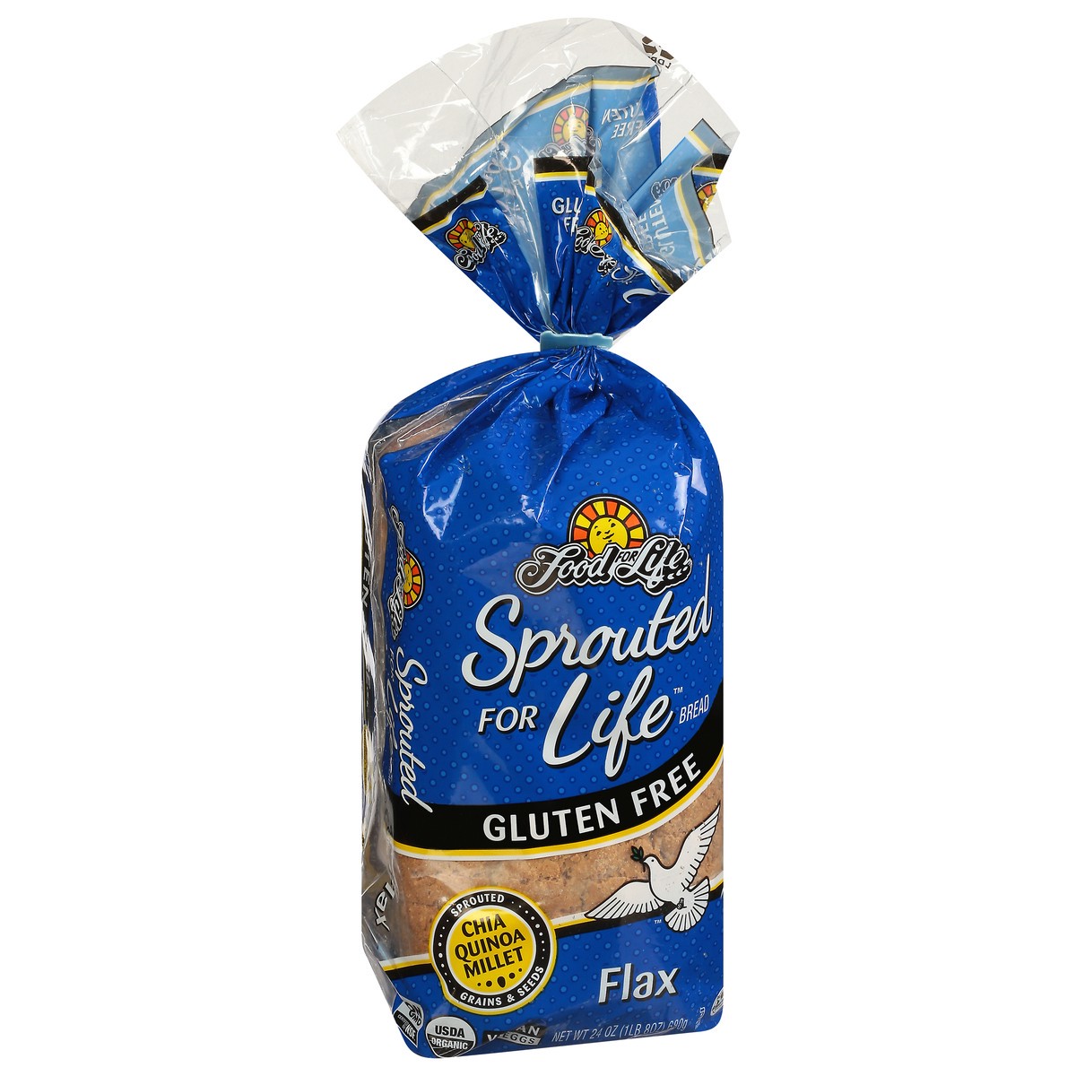 slide 2 of 9, Food for Life Sprouted For Life Gluten Free Flax Bread 24 oz, 24 oz