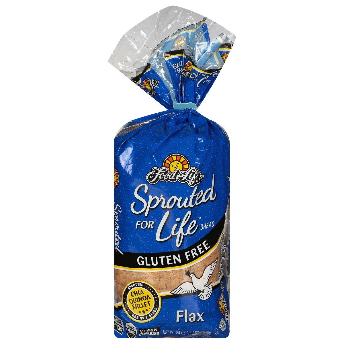 slide 1 of 9, Food for Life Sprouted For Life Gluten Free Flax Bread 24 oz, 24 oz