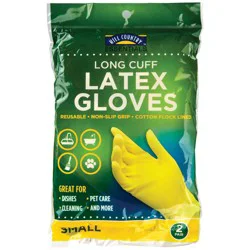 Hill Country Fare Latex Long Cuff Small Gloves