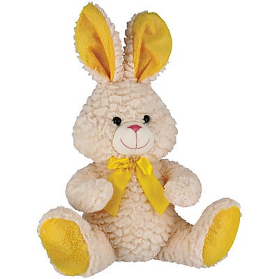 slide 1 of 1, Destination Holiday Sitting Bunny with Yellow Bow Easter Plush, 14 in